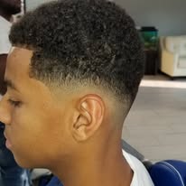 Taper fade on textured curls