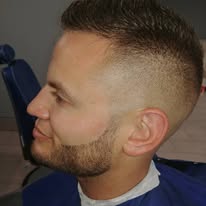 High fade with detailed beard blend